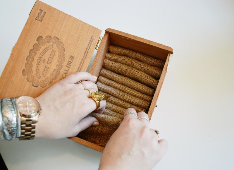 Best ideas about DIY Cigar Box
. Save or Pin Mr Kate DIY cigar box and burlap jewelry organizer Now.