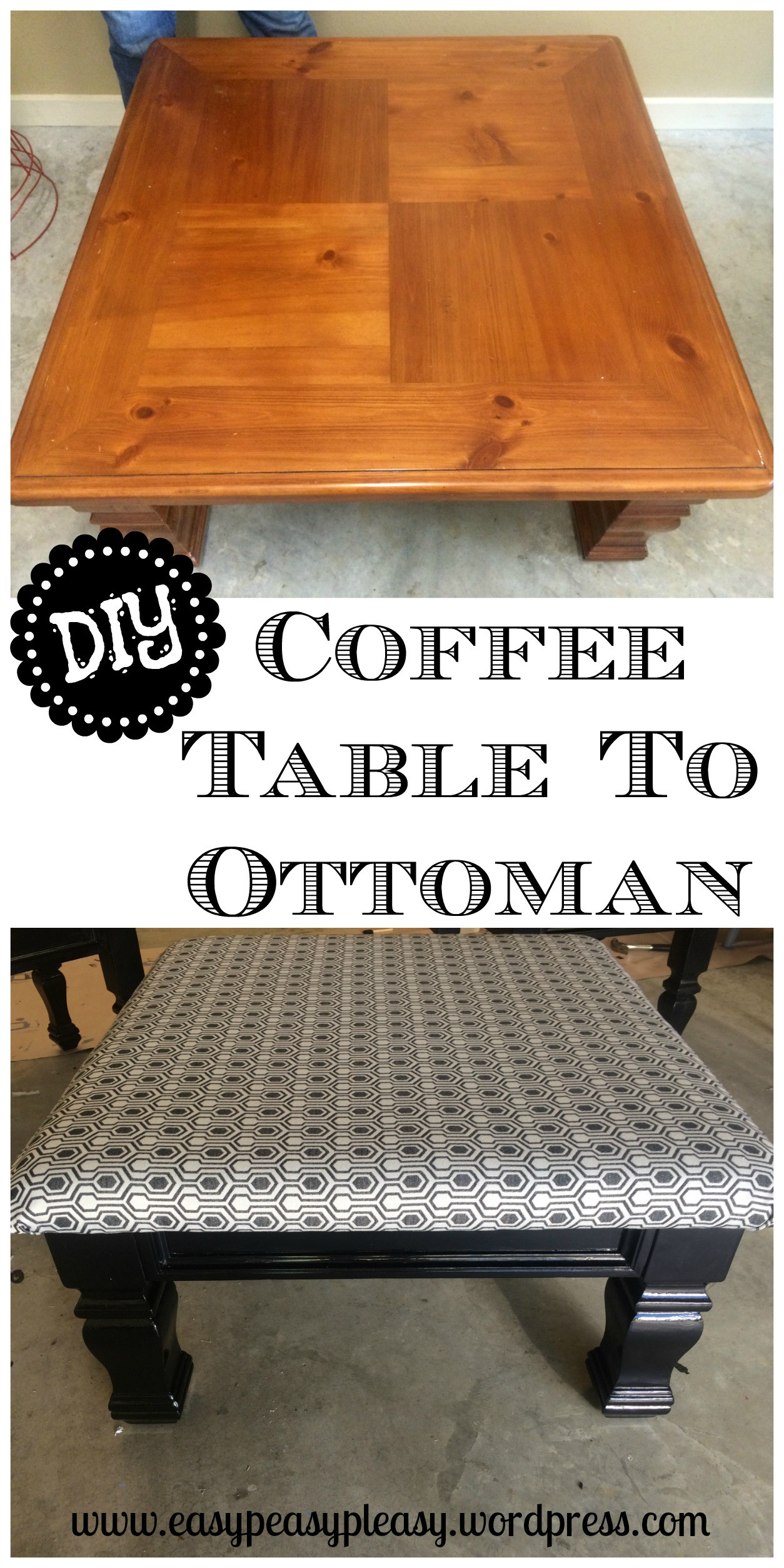 Best ideas about DIY Coffee Table Ottoman
. Save or Pin DIY Table To Ottoman And How To Paint Furniture Without Now.