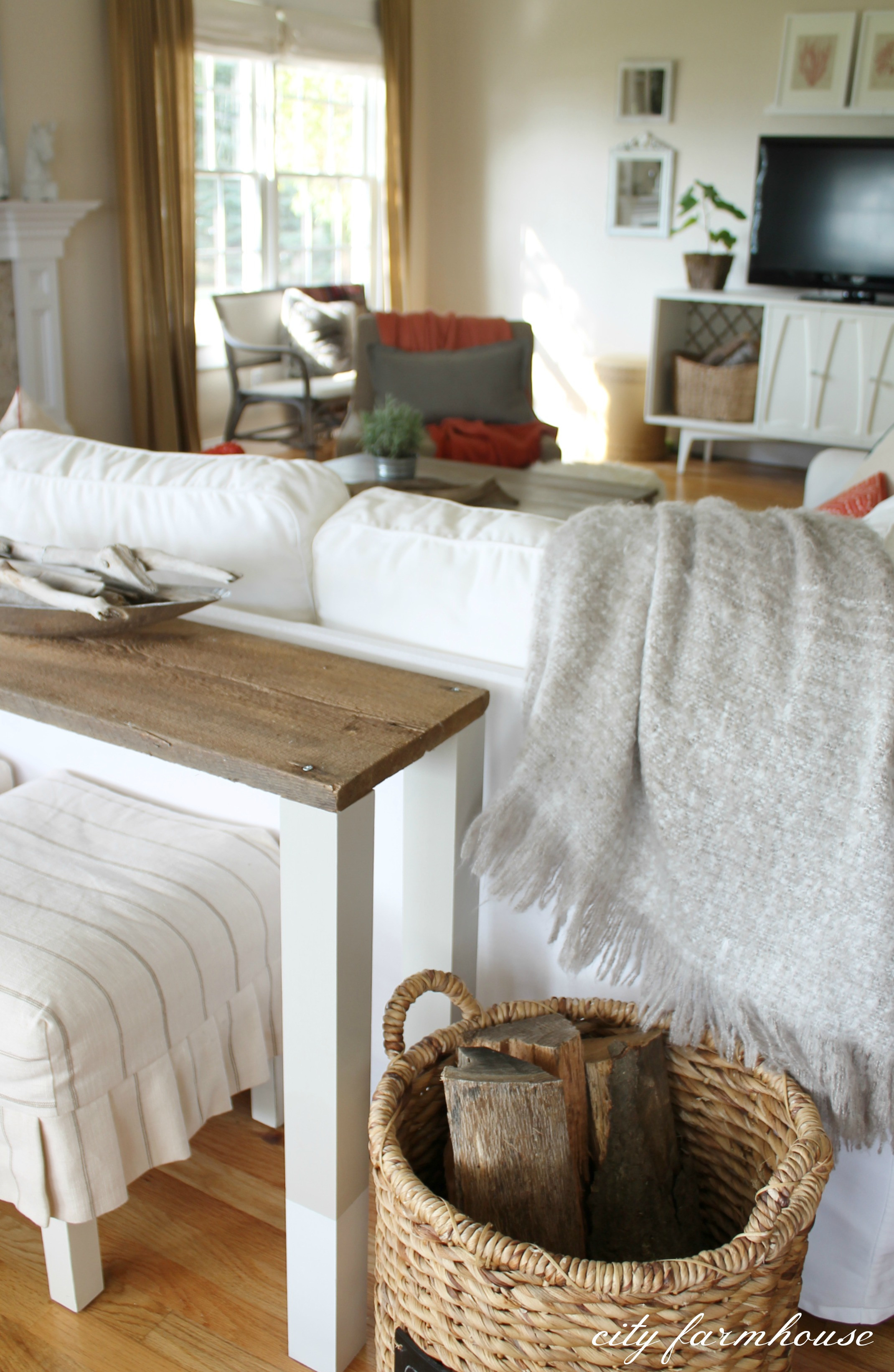 Best ideas about DIY Couch Table
. Save or Pin The Easiest DIY Reclaimed Wood Sofa Table City Farmhouse Now.