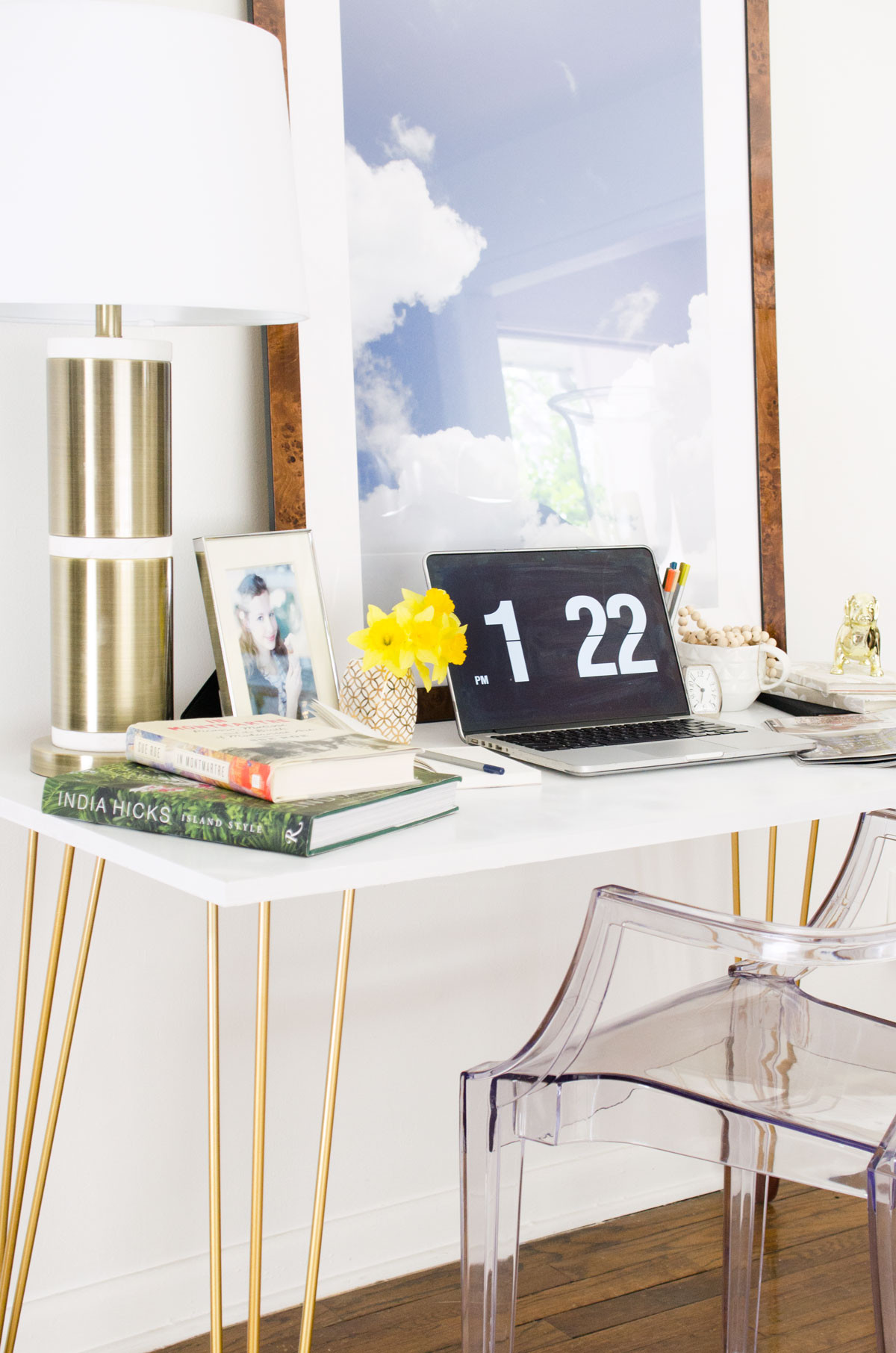 Best ideas about DIY Desk Legs
. Save or Pin DIY Desk with Gold Hairpin Legs Thou Swell Now.