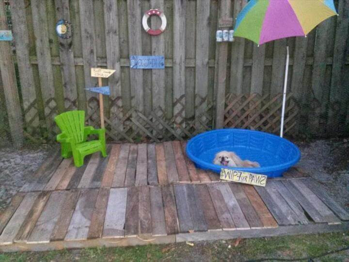 Best ideas about DIY Dog Pool
. Save or Pin DIY Pallet Doggie Pool Area Pallet Deck Now.