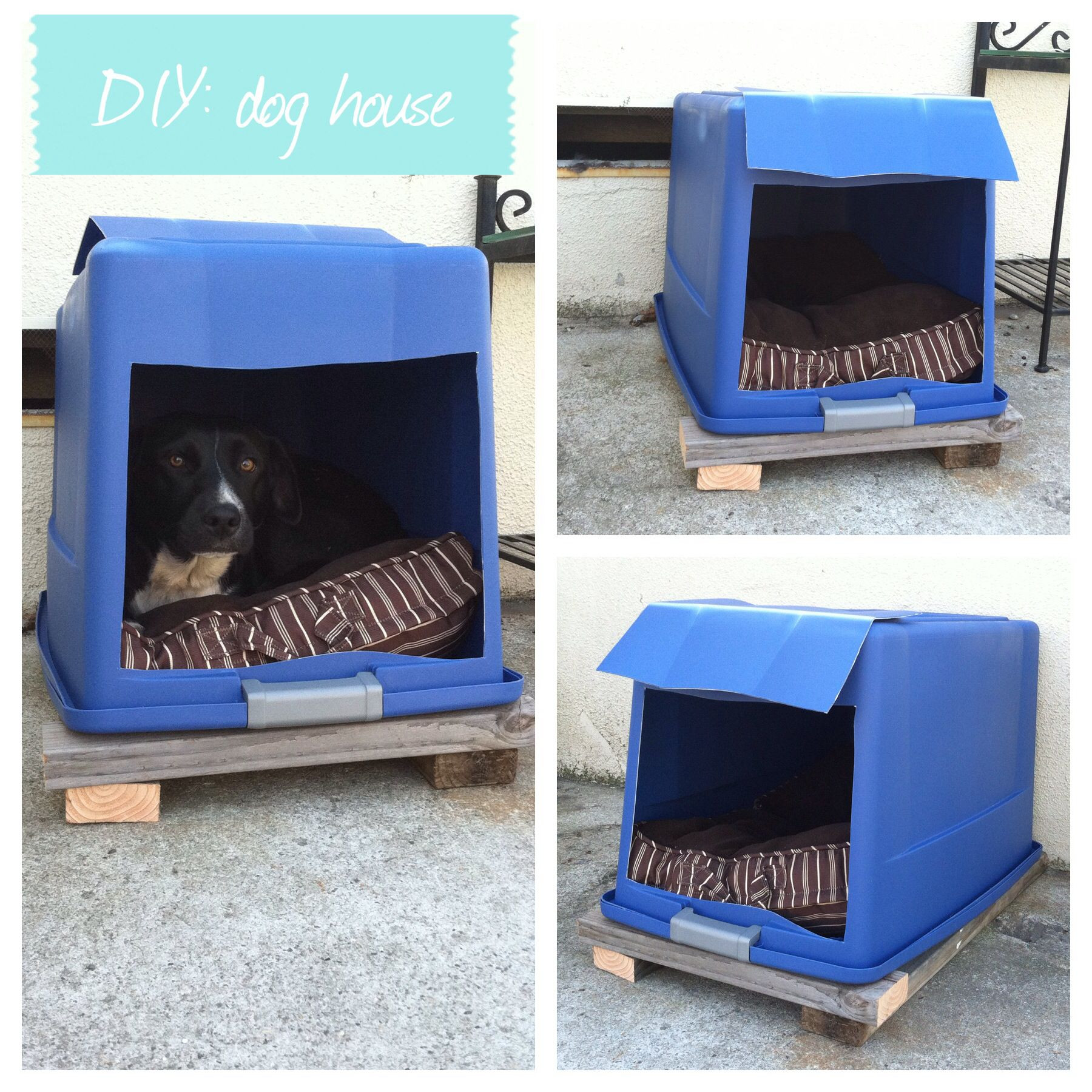 Best ideas about DIY Dog Shelter
. Save or Pin DIY dog house plastic bin with lid attached cut a hole Now.