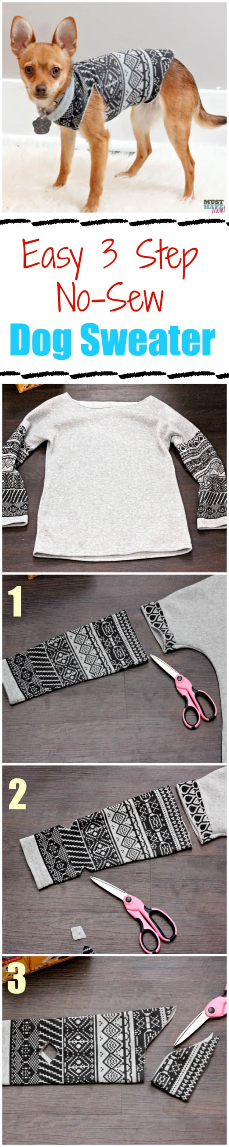 Best ideas about DIY Dog Sweater No Sew
. Save or Pin Make A DIY Dog Sweater From A Sweatshirt Doggie Travel Now.