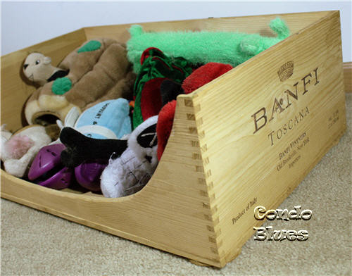 Best ideas about DIY Dog Toy Box
. Save or Pin Condo Blues Wine Crate Dog Toy Box or Dog Bed Now.