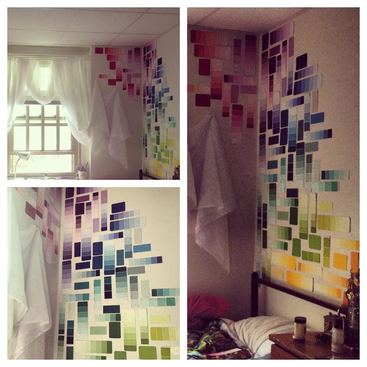 Best ideas about DIY Dorm Room
. Save or Pin DIY paint sample decorating ma dorm room yay Now.