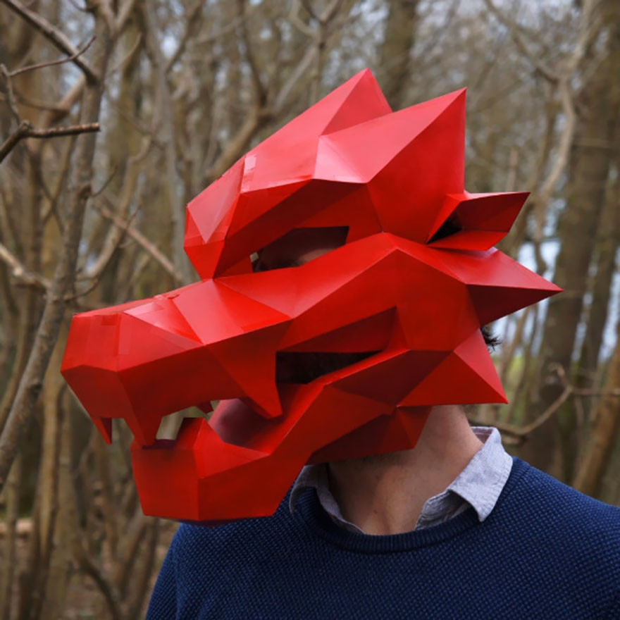 Best ideas about DIY Dragon Mask
. Save or Pin DIY Geometric Paper Masks For Halloween Now.