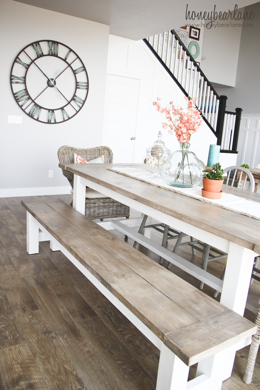 Best ideas about DIY Farmhouse Table And Bench Plans
. Save or Pin DIY Farmhouse Table and Bench HoneyBear Lane Now.