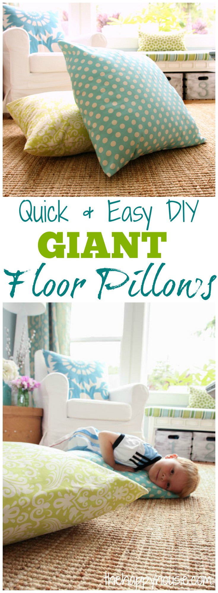 Best ideas about DIY Floor Cushions
. Save or Pin DIY Giant Floor Pillows The Happy Housie Now.