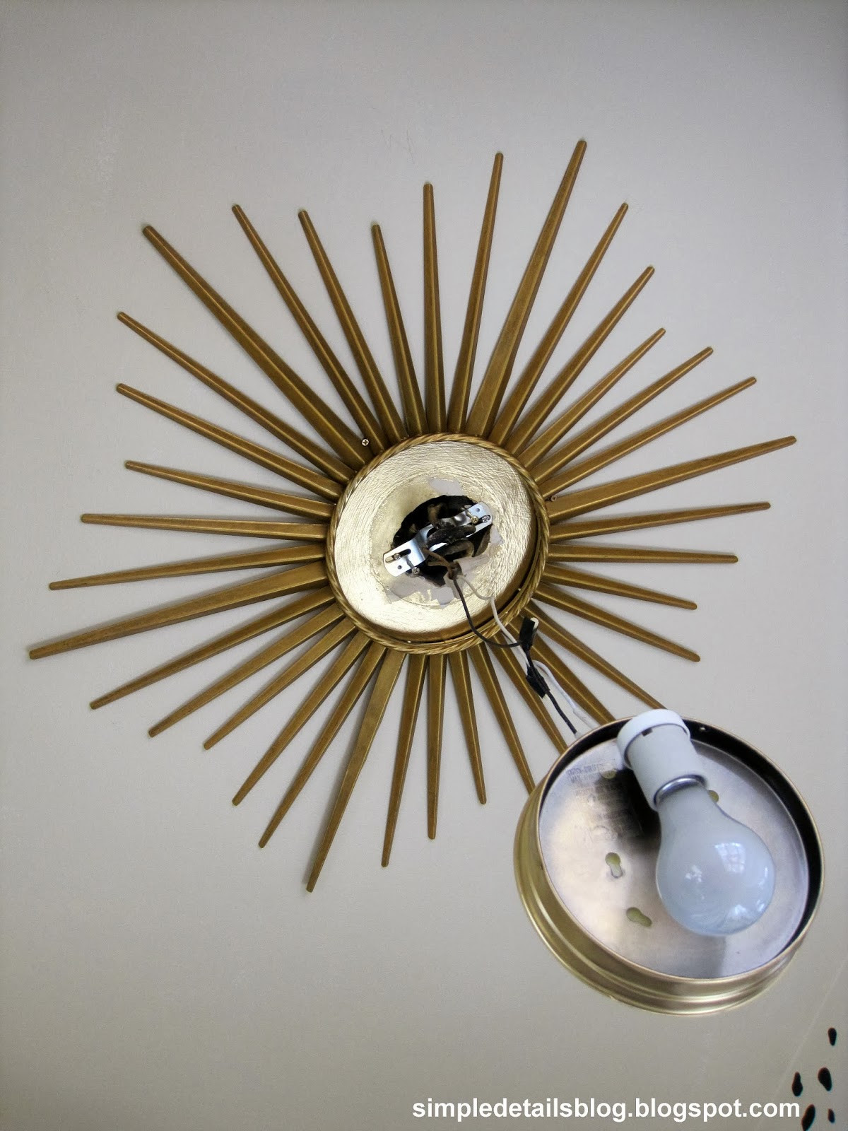 Best ideas about DIY Flush Mount Ceiling Light
. Save or Pin Simple Details diy gold sunburst flush mount light Now.