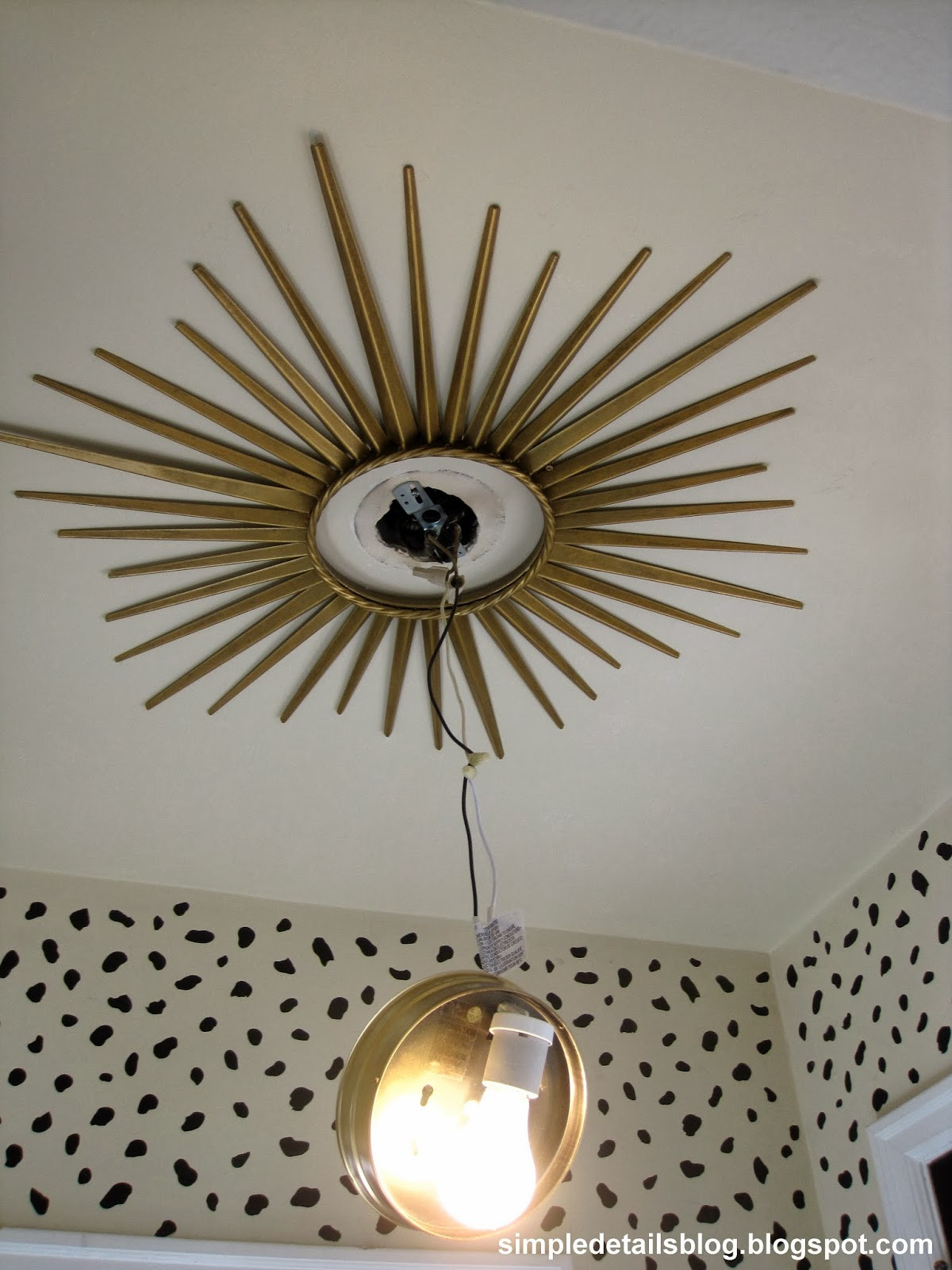 Best ideas about DIY Flush Mount Ceiling Light
. Save or Pin Simple Details diy gold sunburst flush mount light Now.