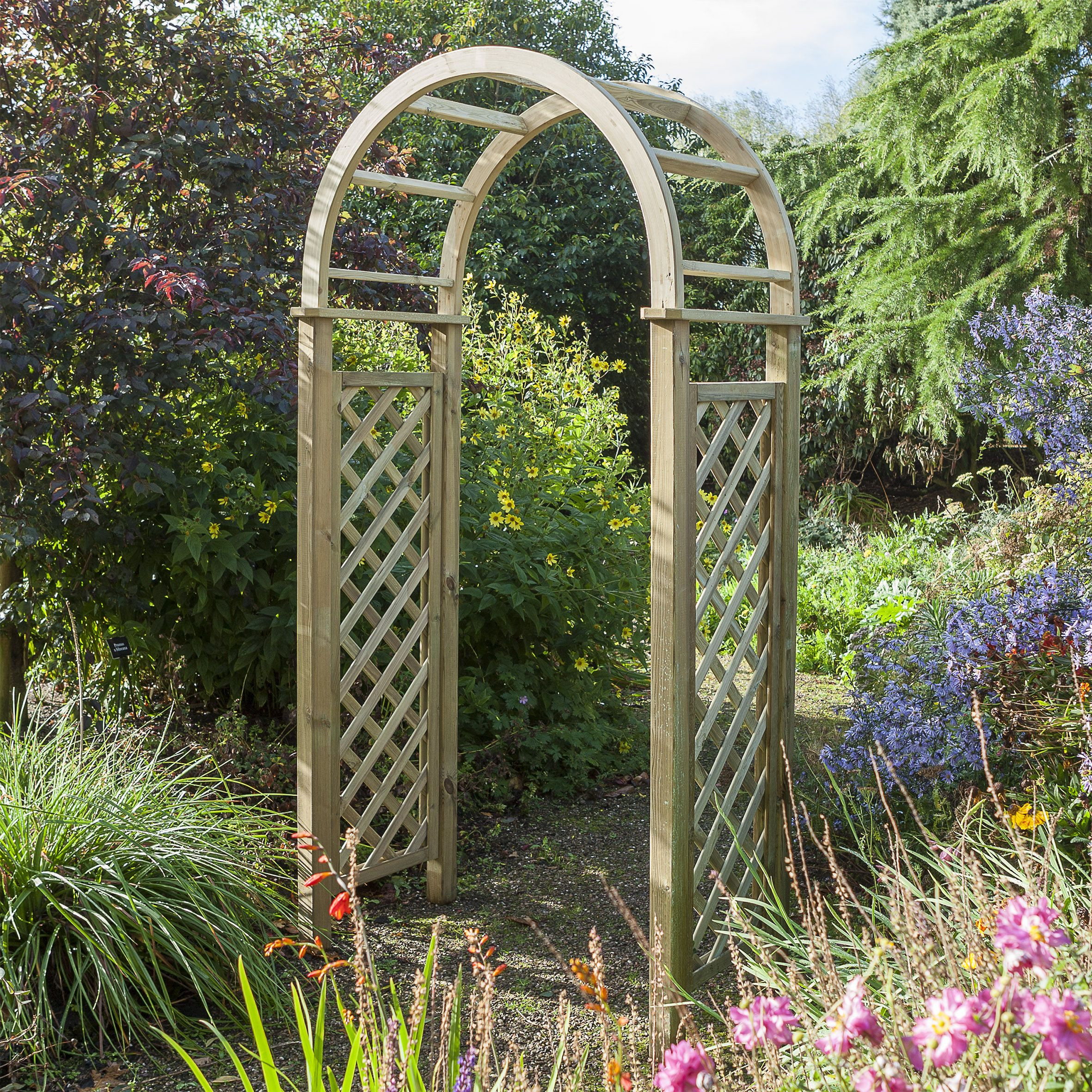 Best ideas about DIY Garden Arch
. Save or Pin Blooma Softwood Round Top Arch with Assembly Service Now.