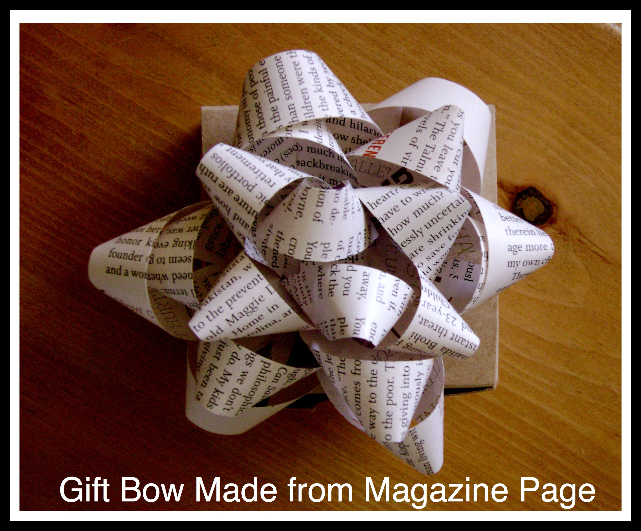 Best ideas about DIY Gift Bow
. Save or Pin How to Make a Bow from a Magazine Page Natural Green Mom Now.