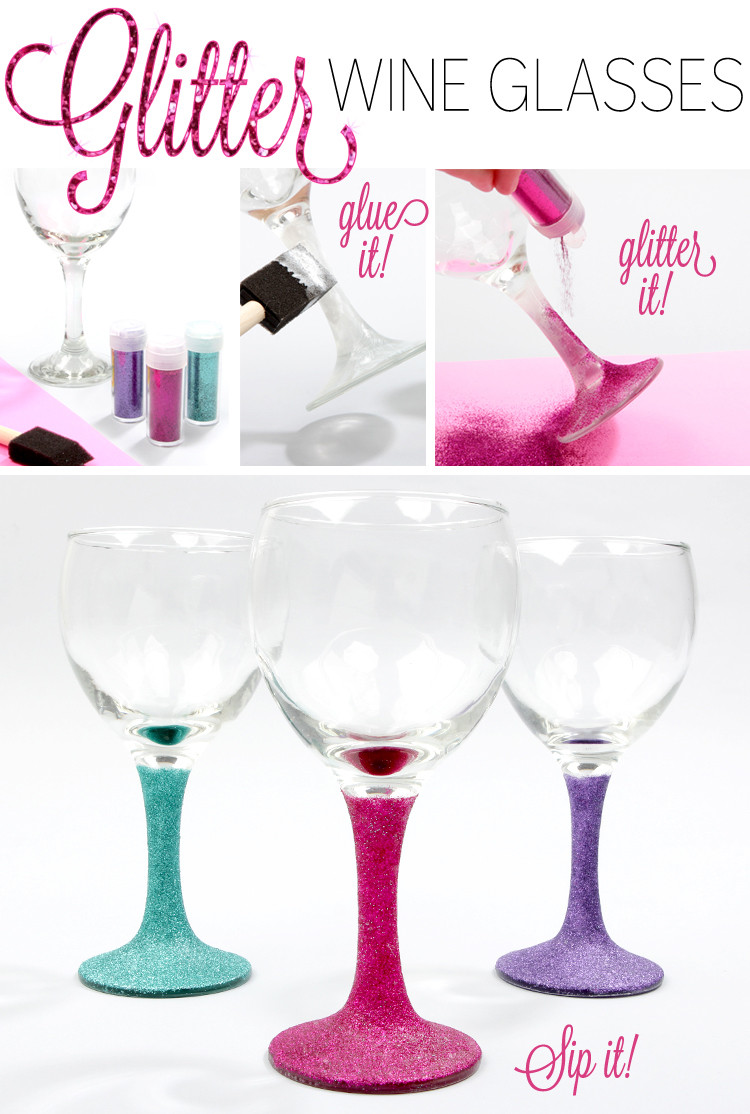 Best ideas about DIY Glitter Wine Glass
. Save or Pin DIY Glitter Wine Glasses Lulus Fashion Blog Now.