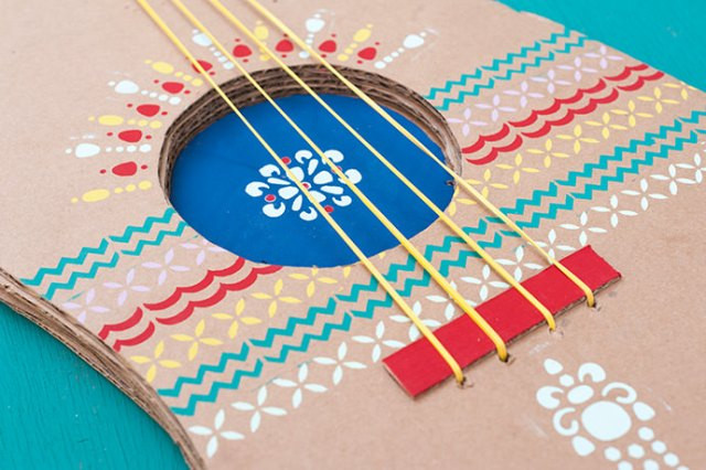 Best ideas about DIY Guitar For Kids
. Save or Pin DIY Stenciled Boho Guitar That Kids Can Play Now.