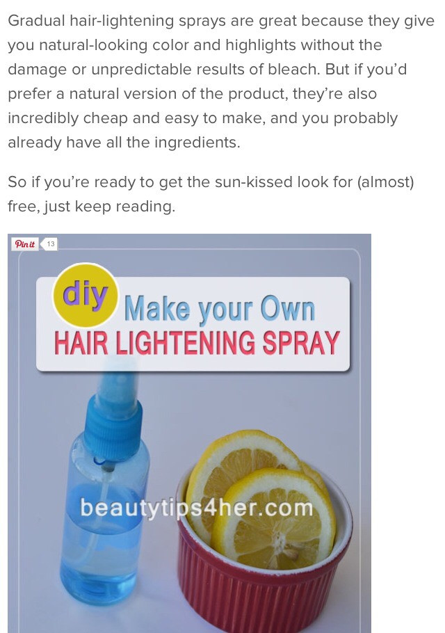 Best ideas about DIY Hair Lightening Spray
. Save or Pin DIY Make Your Own Hair Lightening Spray👌 Musely Now.