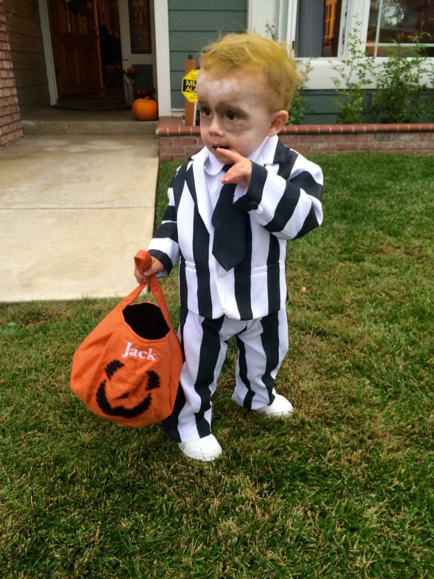 Best ideas about DIY Halloween Costume For Toddler Boy
. Save or Pin Baby beetlejuice costume Homemade toddler Halloween Now.