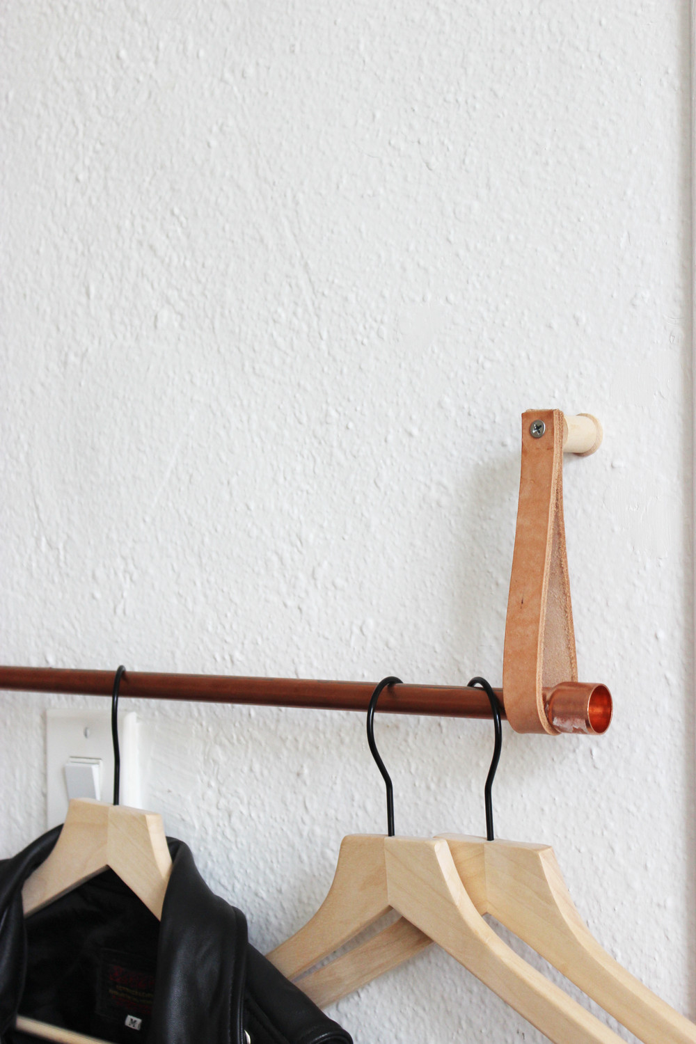 Best ideas about DIY Hanger Rack
. Save or Pin DIY Copper and Leather Hanging Clothing Rack — hometohem Now.