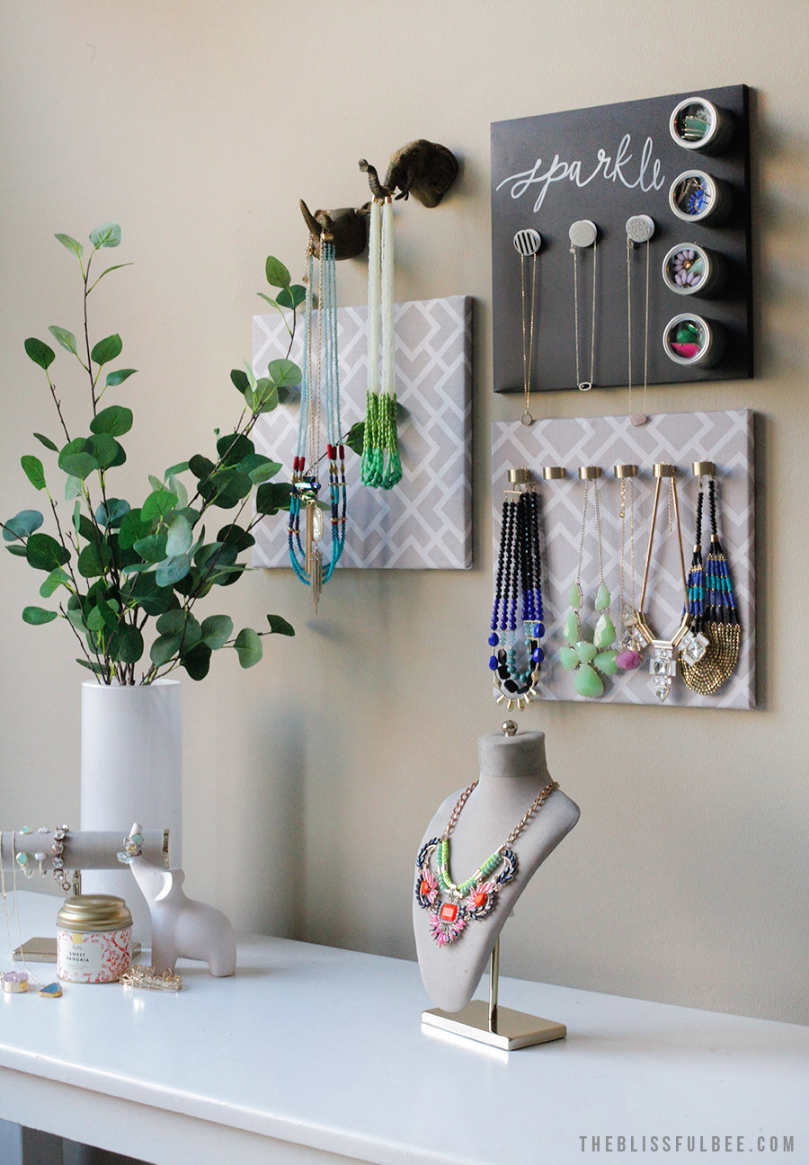 Best ideas about DIY Hanger Storage
. Save or Pin DIY Hanging Jewelry Organizer – THE BLISSFUL BEE Now.