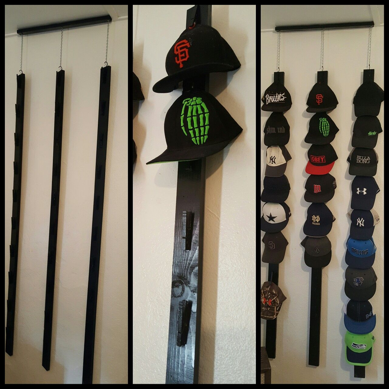 Best ideas about DIY Hat Rack
. Save or Pin Homemade Hat Rack holds 30 Hats made with clothes pins Now.
