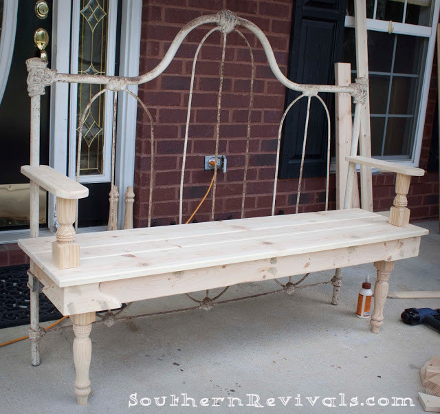 Best ideas about DIY Headboard Bench
. Save or Pin DIY Repurposed Metal Headboard Bench Southern Revivals Now.