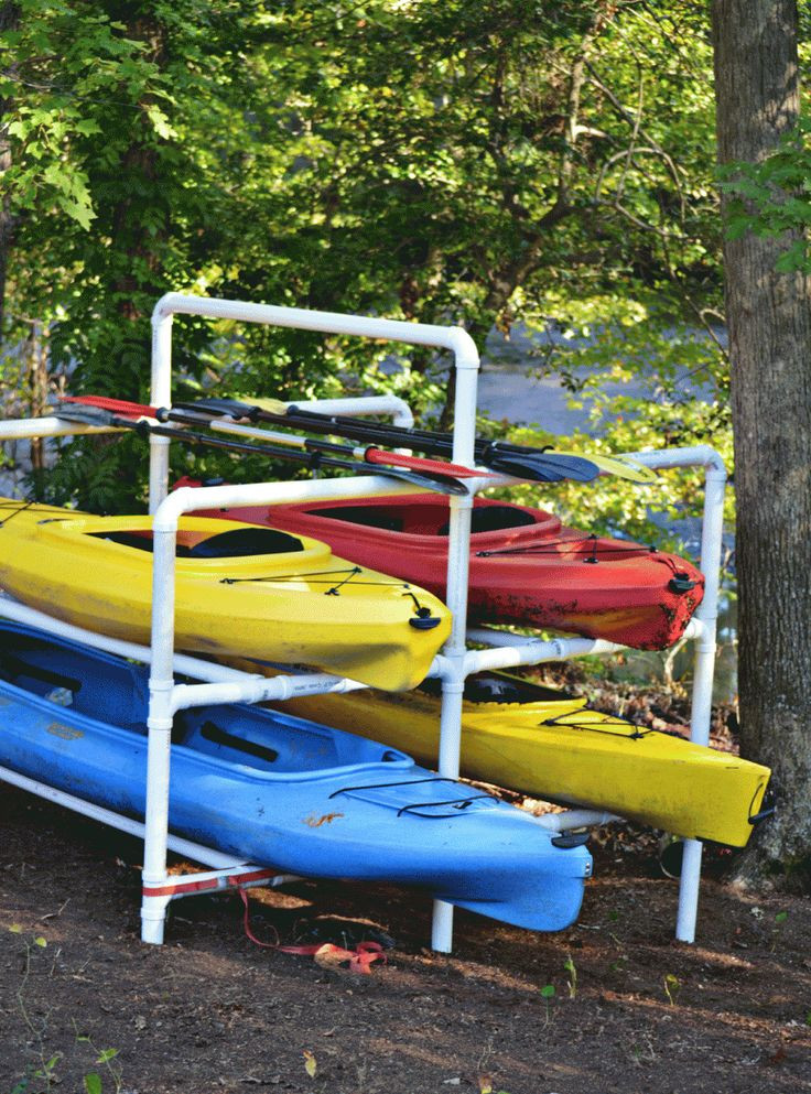 Best ideas about DIY Kayak Storage Rack
. Save or Pin Multi kayak storage rack out of PVC piping from the Now.