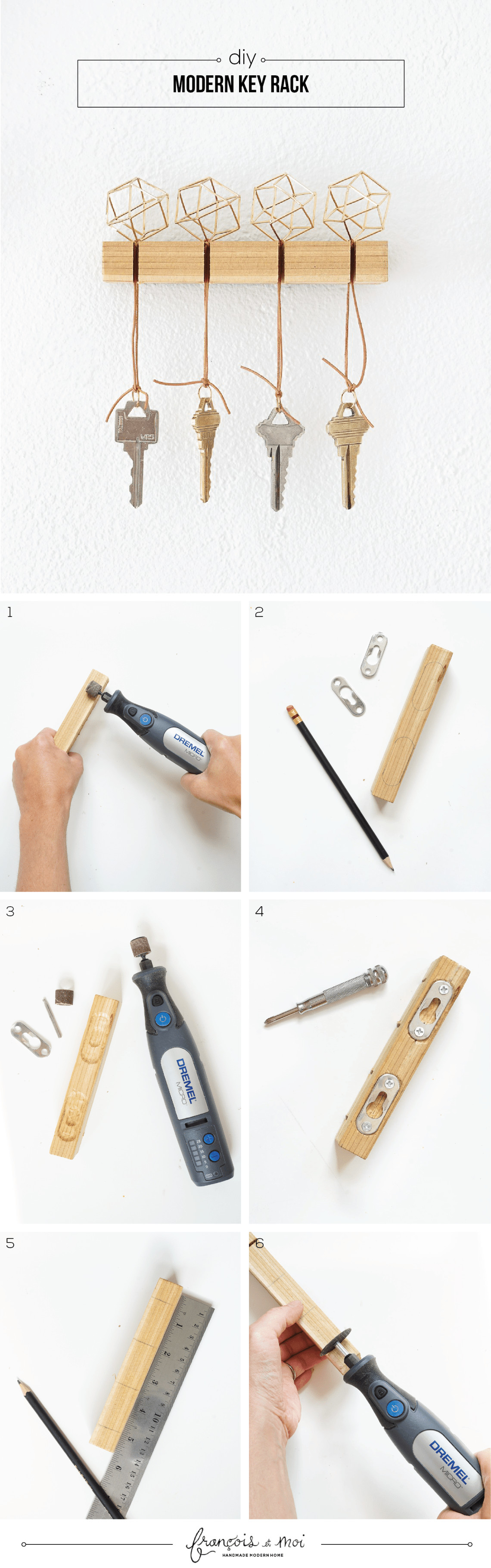 Best ideas about DIY Key Rack
. Save or Pin DIY Modern Key Holder Francois et Moi Now.