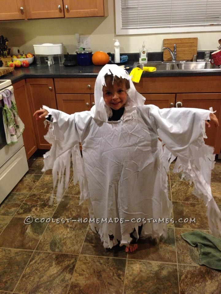 Best ideas about DIY Kids Ghost Costume
. Save or Pin Easy Ghost Costume with a Hood for a Child Now.