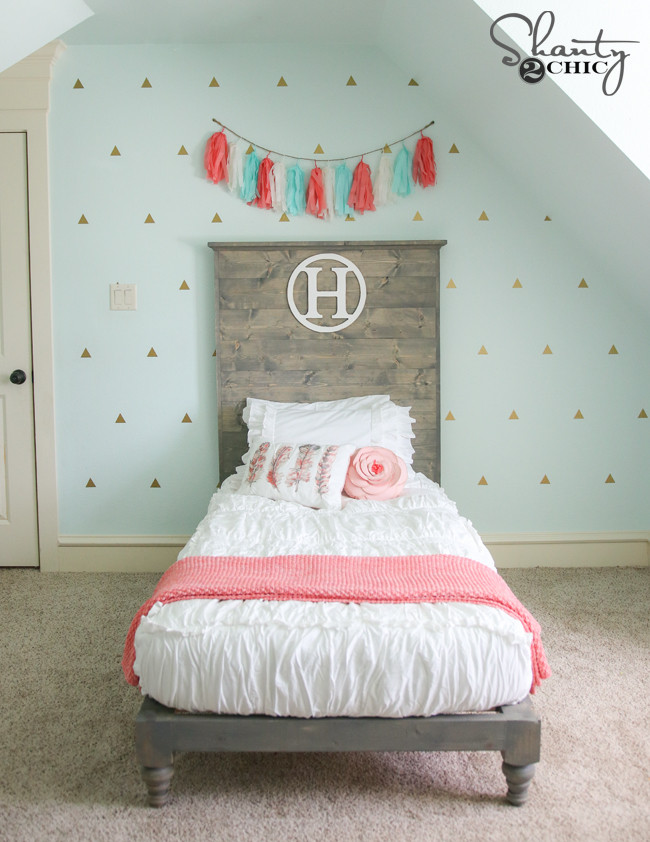 Best ideas about DIY Kids Headboard
. Save or Pin DIY Twin Platform Bed and Headboard Shanty 2 Chic Now.