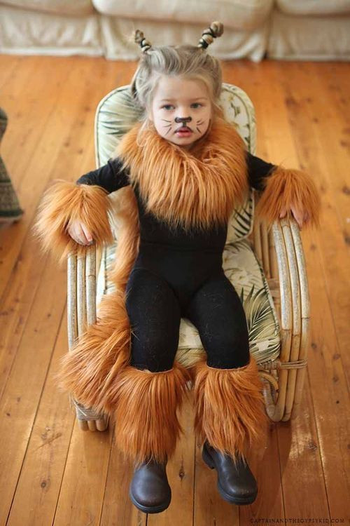 Best ideas about DIY Kids Lion Costume
. Save or Pin Easy lion costume Black leotard and leggings with fur Now.