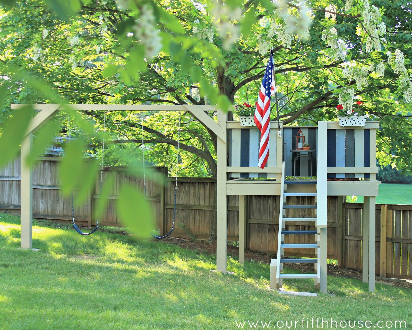 Best ideas about DIY Kids Swing Set
. Save or Pin DIY Swing Set & Playhouse Now.