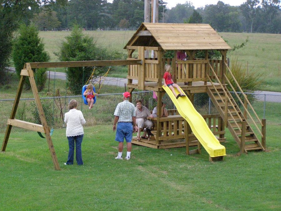 Best ideas about DIY Kids Swing Set
. Save or Pin DIY Playhouse Swing Set Plans Plans Free Now.