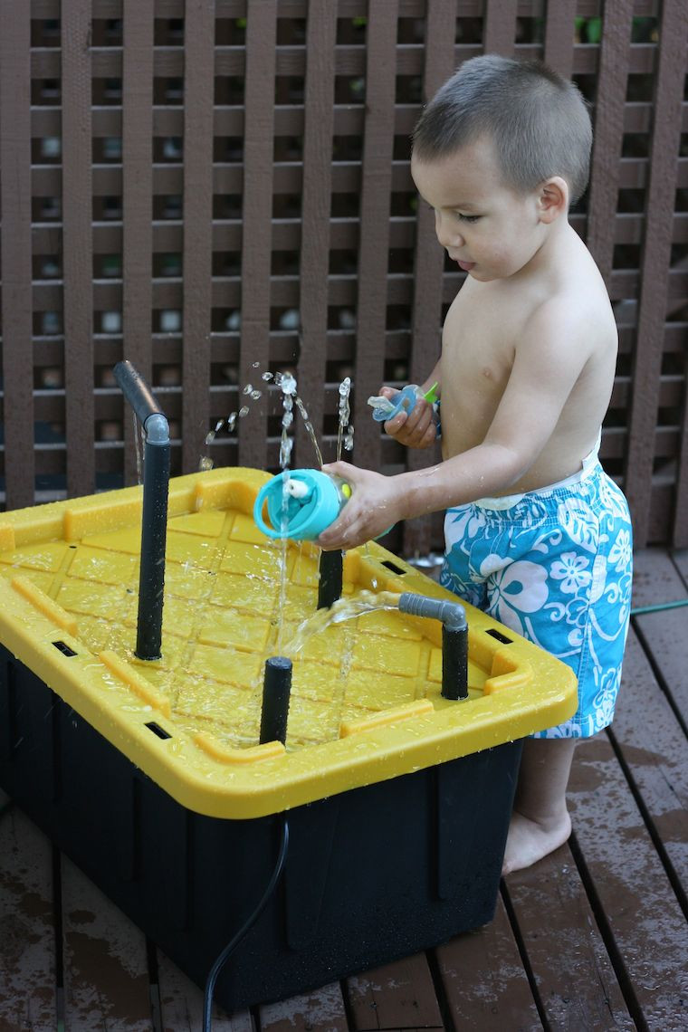 Best ideas about DIY Kids Water Table
. Save or Pin DIY Water Spray Table Made from Plastic Storage Bin and Now.