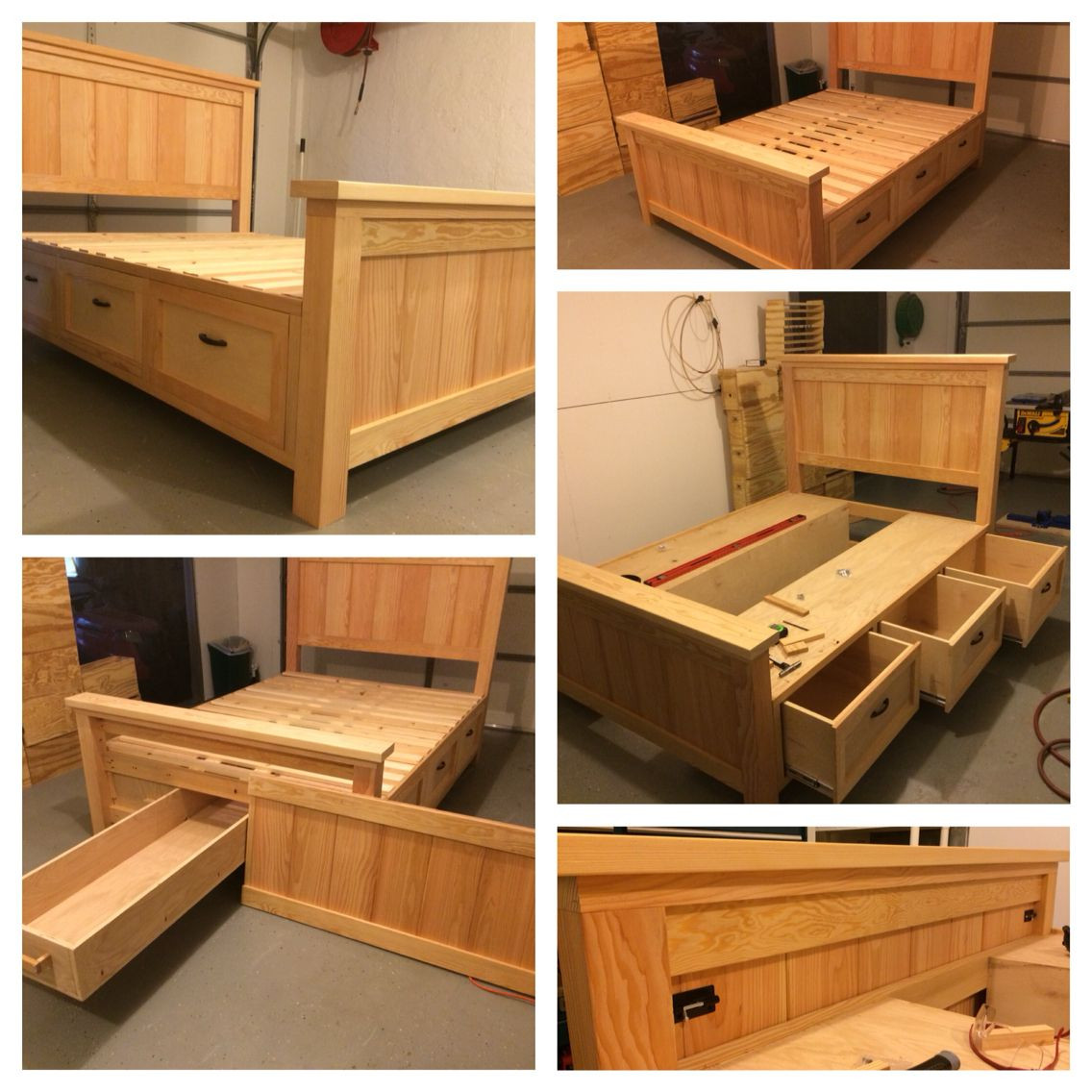 Best ideas about DIY King Bed Frame With Storage
. Save or Pin I just finished this build It is a Queen Farmhouse Now.
