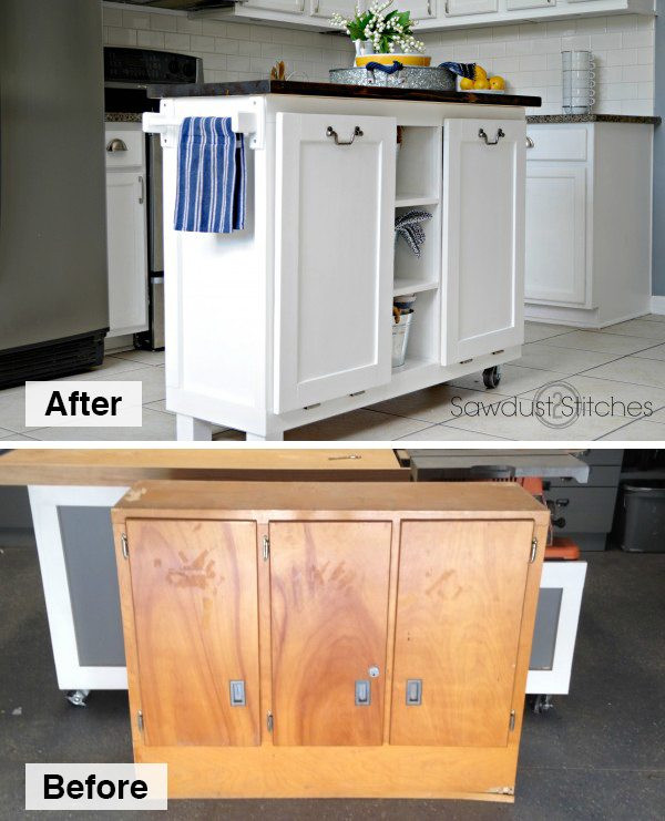 Best ideas about DIY Kitchen Island From Cabinets
. Save or Pin DIY Kitchen Island made from a $5 garage sale cabinet Now.