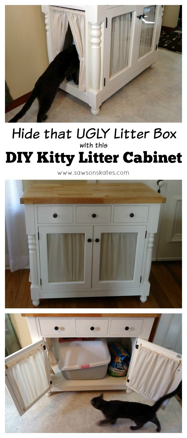 Best ideas about DIY Kitty Litter
. Save or Pin DIY Kitty Litter Cabinet Hides UGLY Litter Box Now.