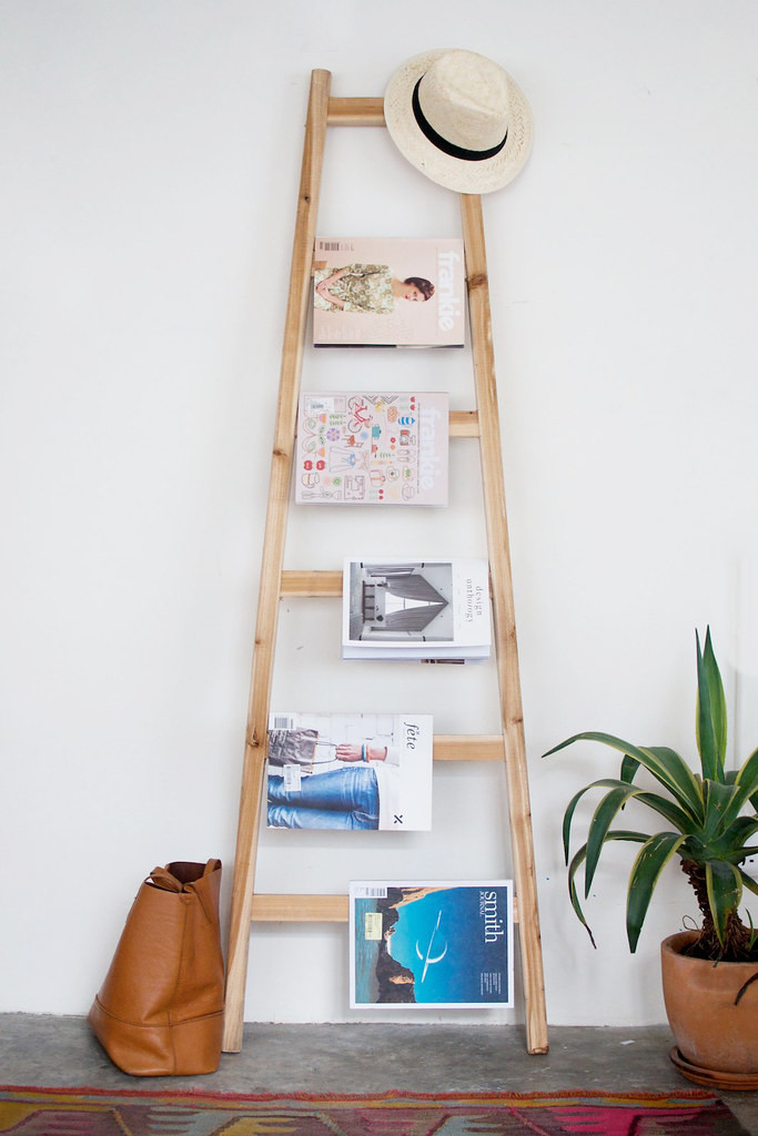 Best ideas about DIY Ladder Rack
. Save or Pin Quick DIY Ladder Magazine Rack Now.