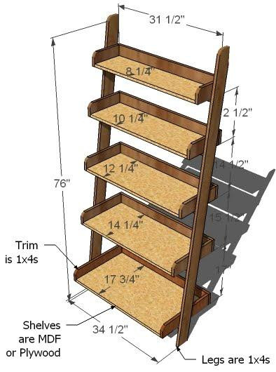 Best ideas about DIY Ladder Shelf Plans
. Save or Pin Ana White Build a Leaning Wall Shelf Now.