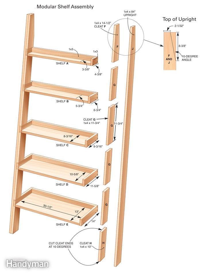 Best ideas about DIY Ladder Shelf Plans
. Save or Pin Leaning Tower of Shelves Now.