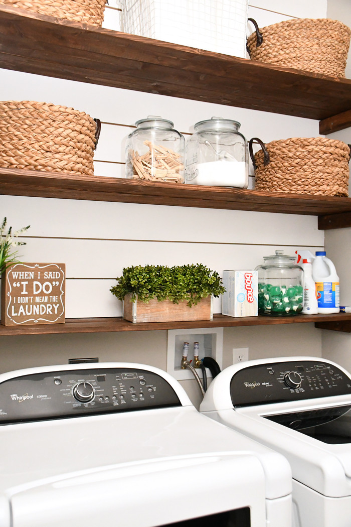 Best ideas about Diy Laundry Room Shelves
. Save or Pin Laundry Room Shiplap and DIY Wood Shelves Easy Tutorial Now.