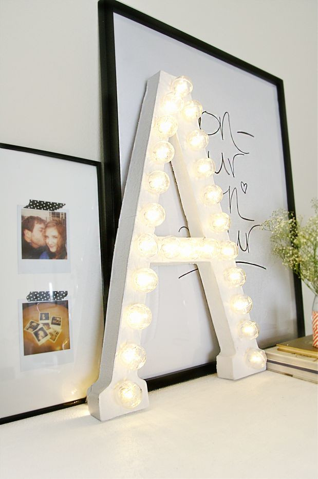 Best ideas about DIY Letter Lights
. Save or Pin How To Light Up A Room s Décor With Marquee Letters Now.