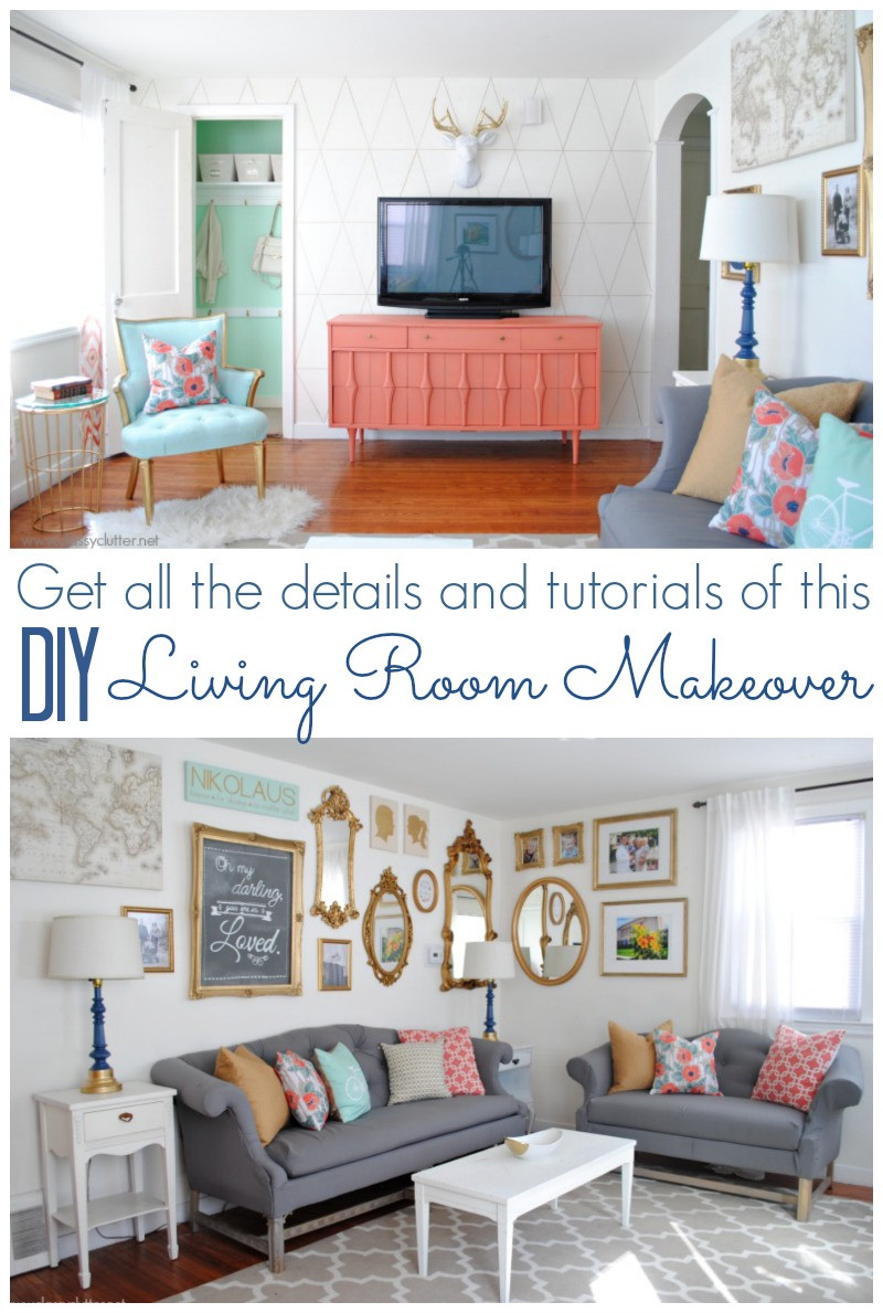 Best ideas about DIY Living Room
. Save or Pin Coral and Mint Living Room Reveal Classy Clutter Now.