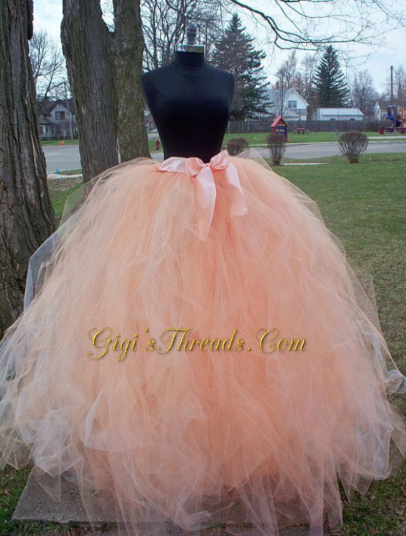 Best ideas about DIY Long Tulle Skirt For Adults
. Save or Pin Blush Sherbet Adult Long Tutu Wedding Tutu Tulle Skirt Now.
