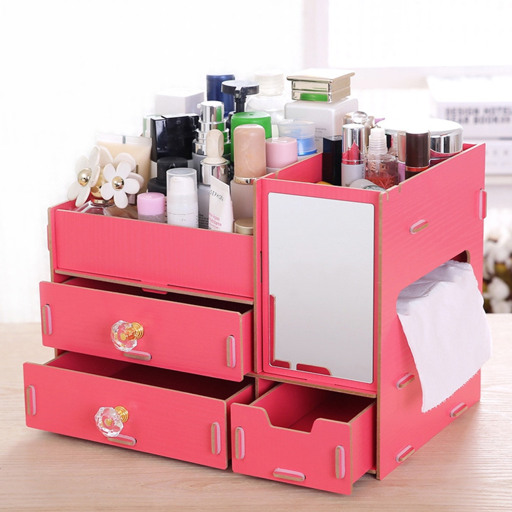 Best ideas about DIY Makeup Organizer Box
. Save or Pin Aliexpress Buy Fashion DIY Wood Cosmetic Organizer Now.