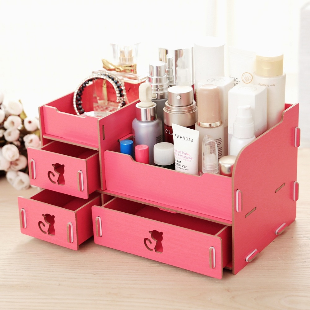 Best ideas about DIY Makeup Organizer Box
. Save or Pin Aliexpress Buy DIY Multi functional wooden desktop Now.