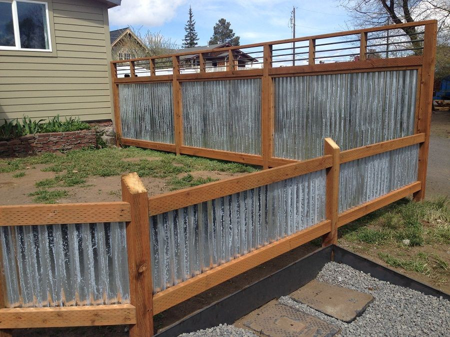 Best ideas about DIY Metal Fence
. Save or Pin Corrugated Metal Fence Panels Could help protect the pets Now.