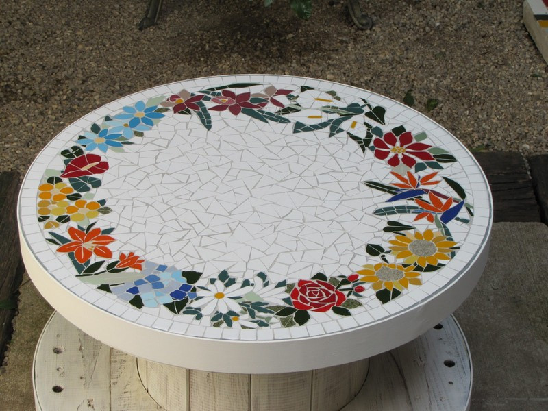 Best ideas about DIY Mosaic Table
. Save or Pin DIY Repurposed Reel Mosaic Table Now.