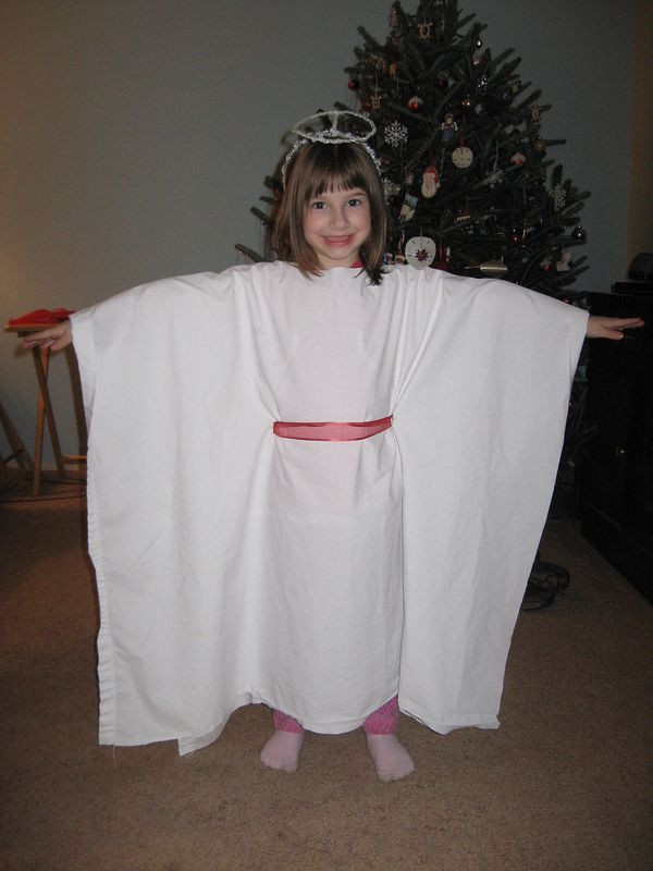 Best ideas about DIY Nativity Costumes
. Save or Pin Pic only no link Angel costume from sheet with no sewing Now.