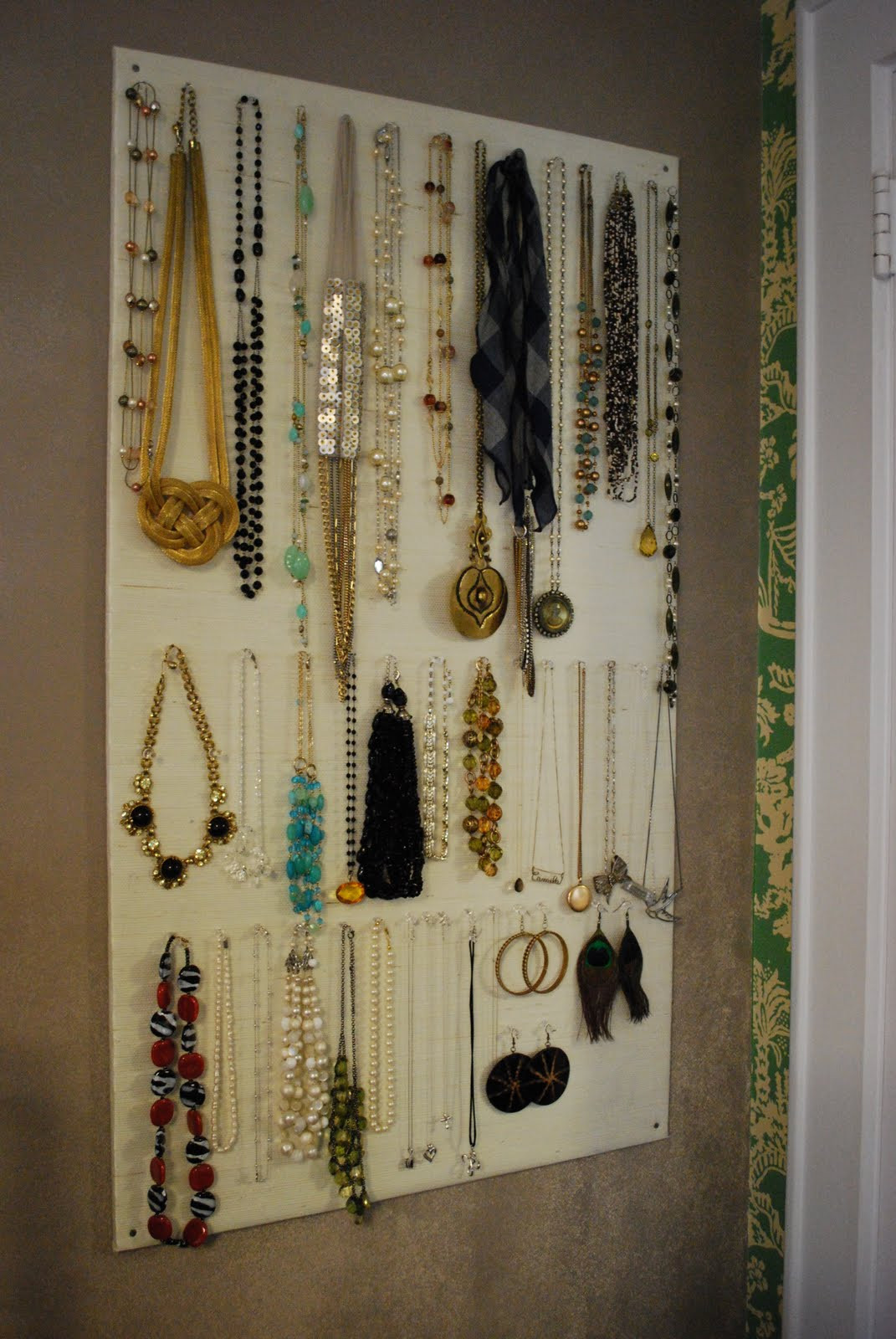 Best ideas about DIY Necklace Storage
. Save or Pin High Heeled Foot in the Door DIY Homasote Jewelry Organizer Now.