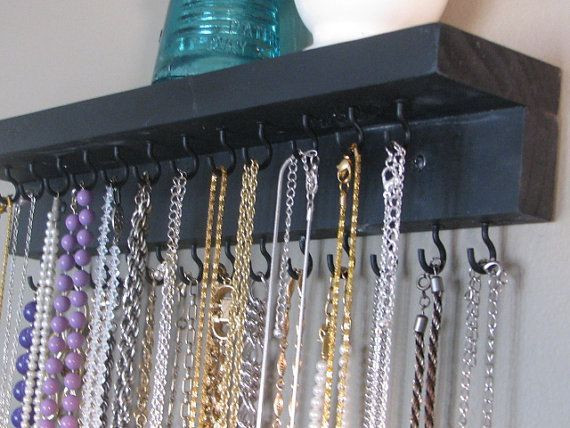 Best ideas about DIY Necklace Storage
. Save or Pin Necklace Organizer Display with shelf Now.