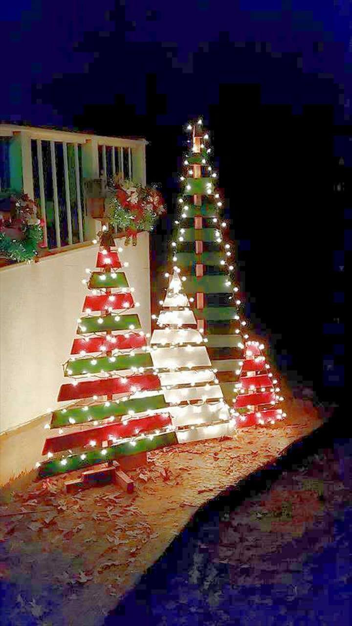 Best ideas about DIY Outdoor Christmas Tree Made Of Lights
. Save or Pin 10 DIY Pallet Trees to Decorate Your House Now.